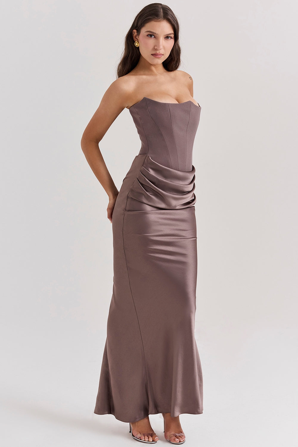 Joanna | Women Wedding Guest Strapless Maxi Dress