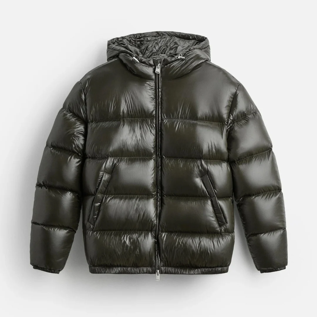 Derek | Men’s Shiny Hooded Quilted Jacket