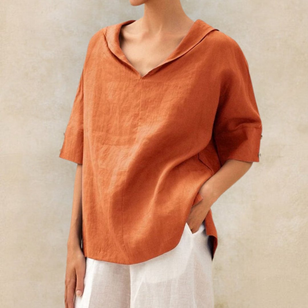 Clara | Women’s Spring Relaxed V-Neck Top