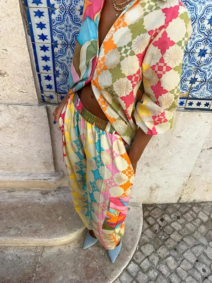 Grace | Women’s Spring Colorful Two-Piece Casual Set