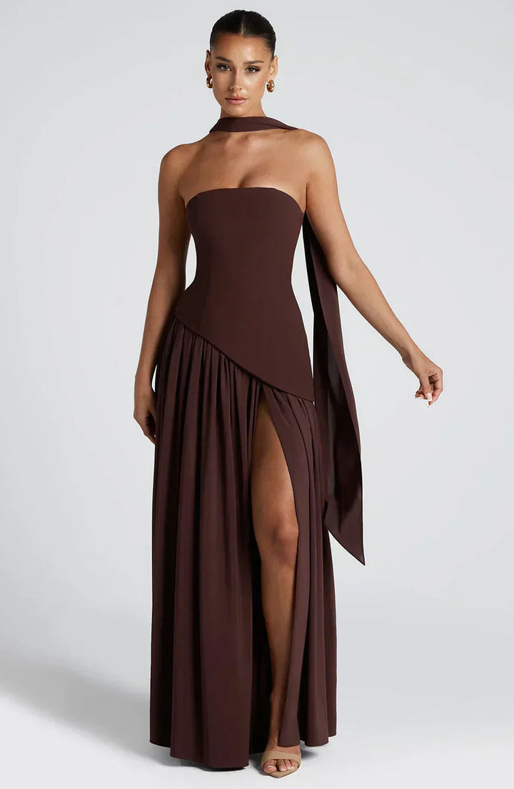Fiona | Women Wedding Guest Asymmetric Maxi Dress
