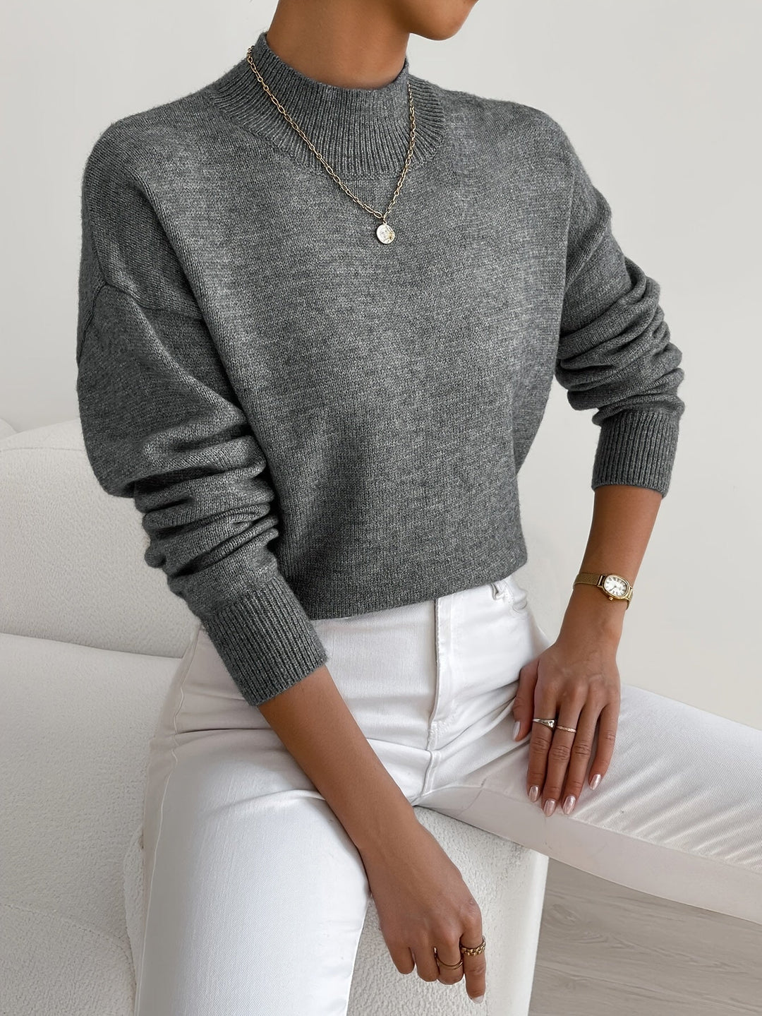 Emma | Women’s Spring Comfortable Mock Neck Sweater