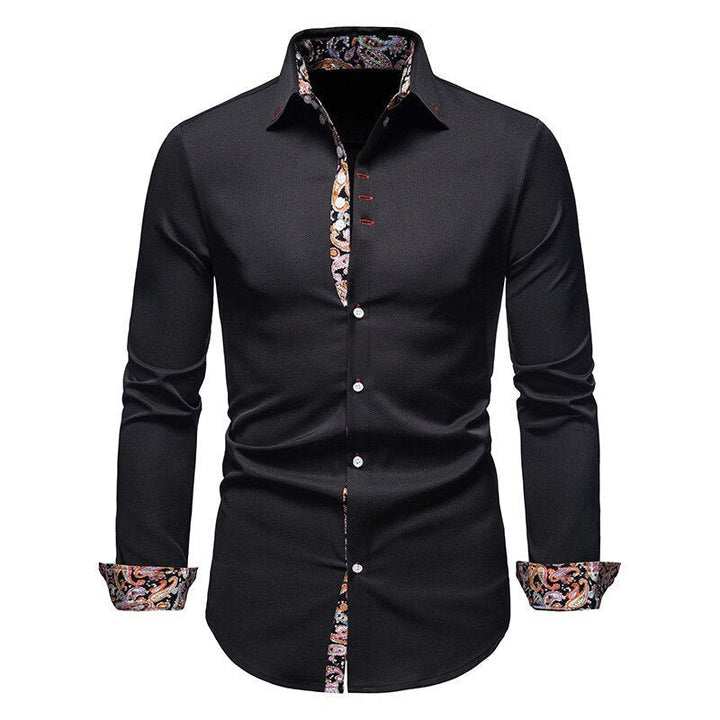 Isaac | Men’s Stylish White Shirt with Floral Cuffs
