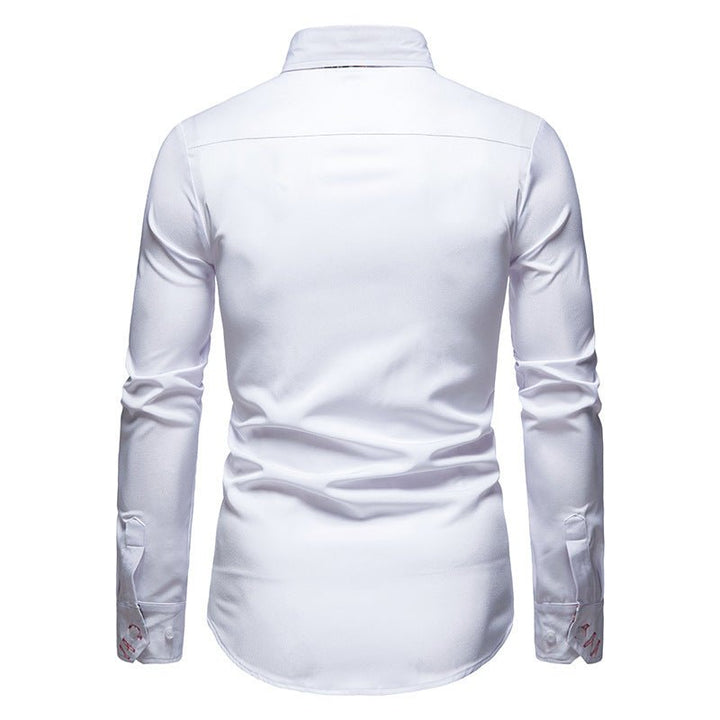 Isaac | Men’s Stylish White Shirt with Floral Cuffs