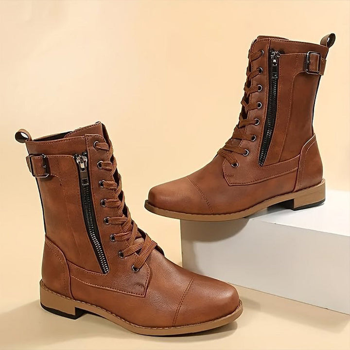 Rebecca | Women's Side-Zip Combat Boots
