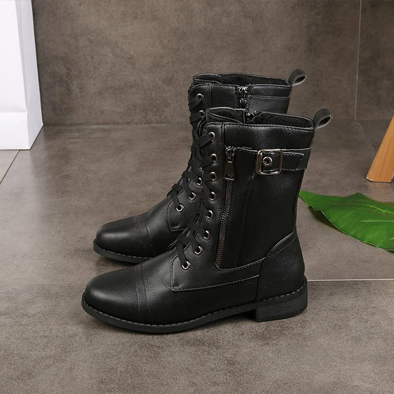 Rebecca | Women's Side-Zip Combat Boots