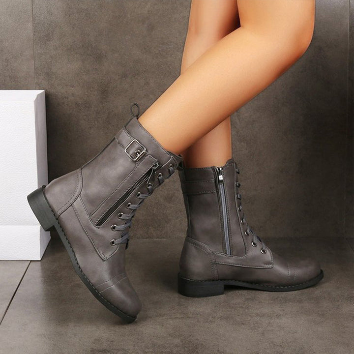 Rebecca | Women's Side-Zip Combat Boots
