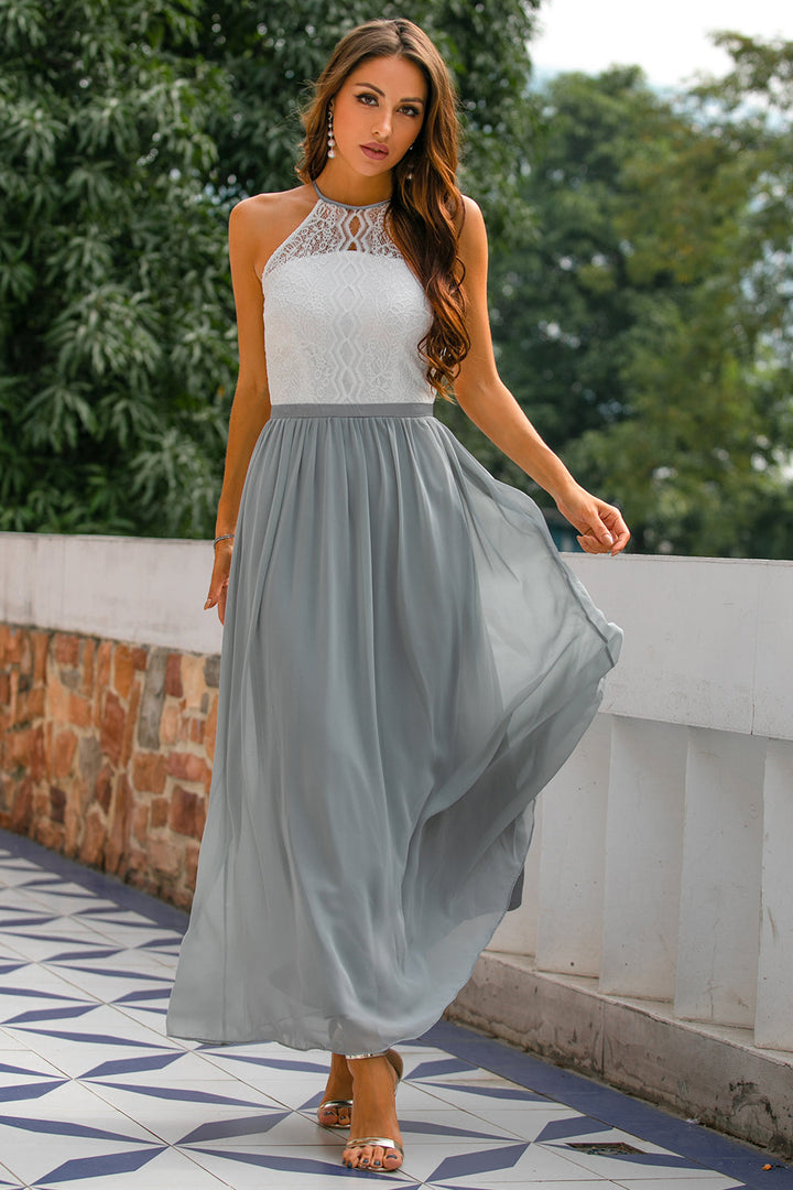 Claire | Women Wedding Guest Halter Maxi Dress